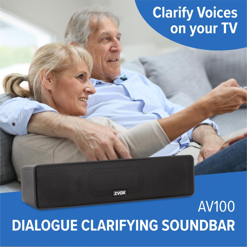 ZVOX AccuVoice AV100 Compact TV Soundbar Speaker with 6 Levels of Voice Boost, Black - Image 2